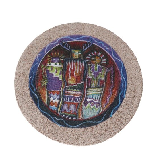 Thirstystone Kokopelli Toss Natural Sandstone Coaster Set Kachina Easily Wipes - Picture 1 of 5